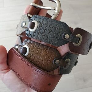 y2k brown leather belt